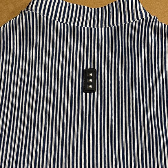JAMIE SADOCK Golf Top Small Sleeveless Blue Stripe 1/4 Zip Performance Shirt - Picture 7 of 10